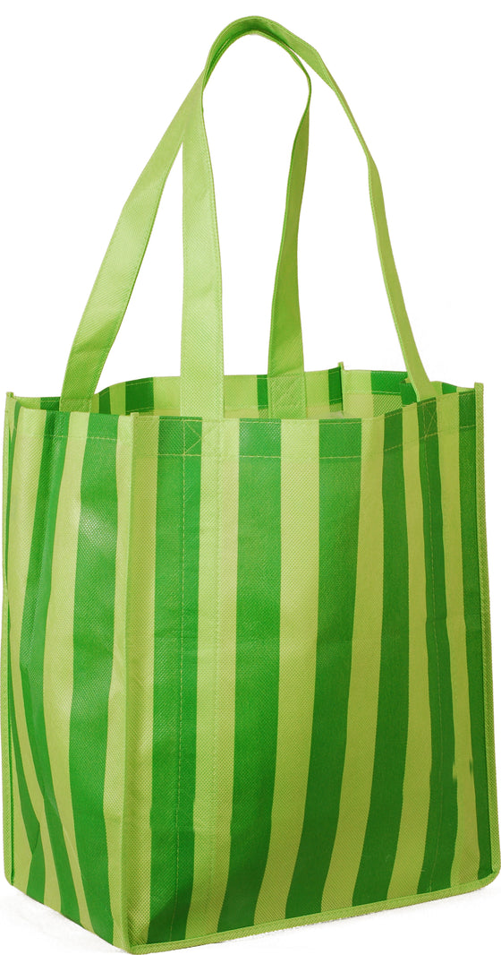 Striped Grocery Tote in Kiwi Green - Medi-Kits