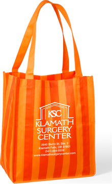  Striped Grocery Tote in Orange: Klamath Eye Center - Medi-Kits