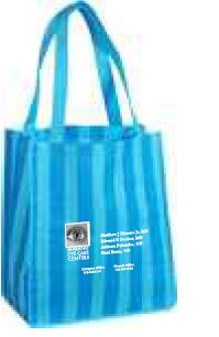 Striped Grocery Tote in Blue [Marano Eye Centers] - Medi-Kits