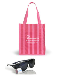  Striped Grocery Tote in Pink [Michael L Harris, M.D.] - Medi-Kits